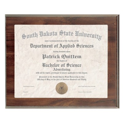 Cherry Finish Slide-In Frame Plaque with 10" x 8" Window