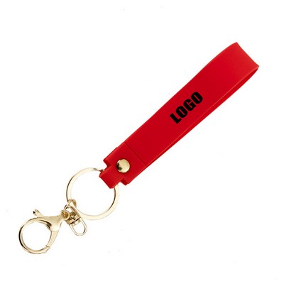 Pure Color PVC Keychain Key Ring