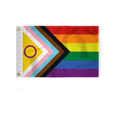 12''x18'' 1ply Nylon Intersex Progressive Pride Flag