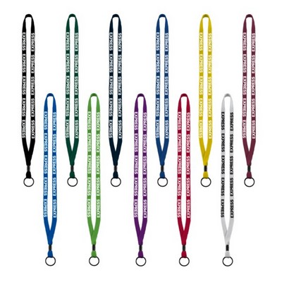 1/2" Cotton Lanyard with Metal Crimp & Split-Ring