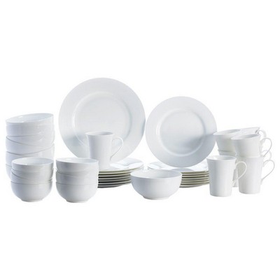 Mikasa Delray White 40 Piece Bone China Dinnerware Set