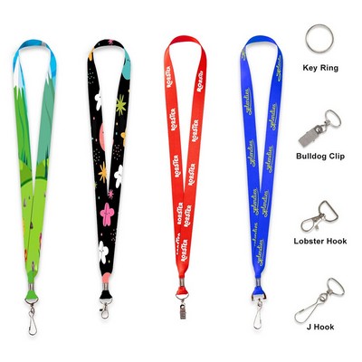 3/4" Full Color Lobster Claw Dye Sublimated Lanyards