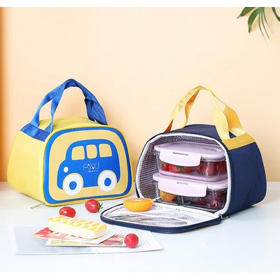 Student Cartoon Car Insulated Lunch Bag