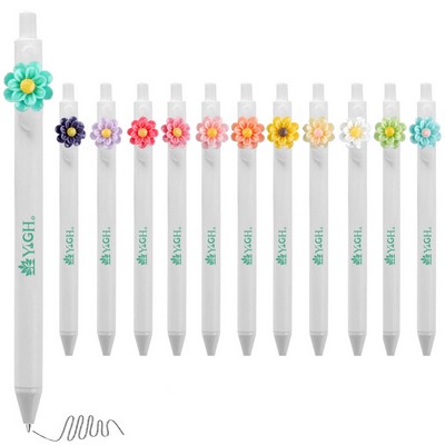 Click Activated Pen With Dual Layer Flower