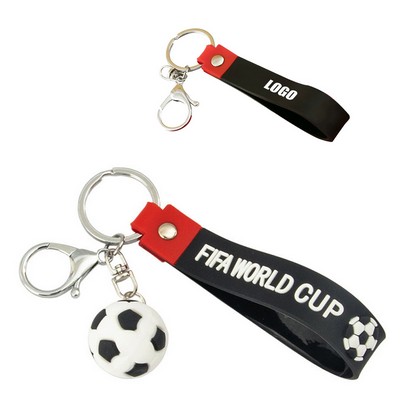 Stylish World Cup 3D Football PVC Keychain Key Ring