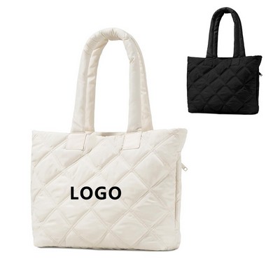 Puffer Quilted Tote Shoulder Bag