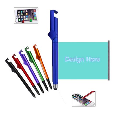 Multifunctional Banner Pen With Phone Holder Clips