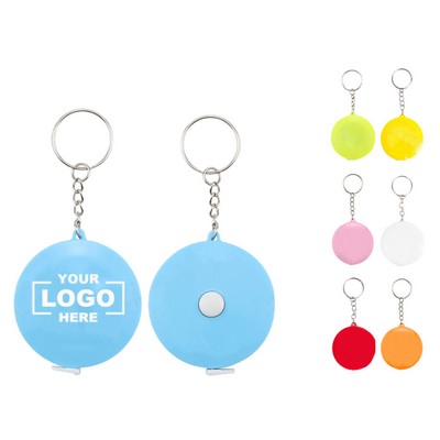 Round Plastic Measuring Tape with Keyring