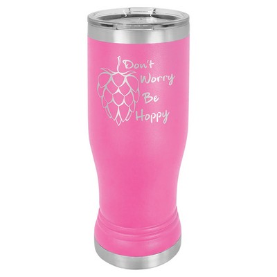 Pink 14 oz. Polar Camel Pilsner with Clear Lid