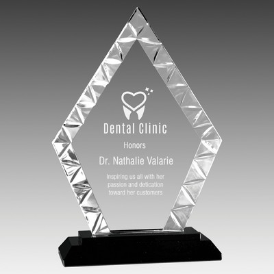 7.5" Diamond Accent Glass on Black Base
