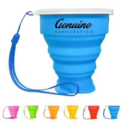10oz Silicone Folding Travel Cup with Lid