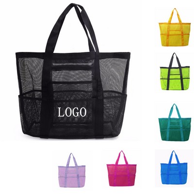 Multi Pockets Mesh Tote Bag