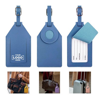 Smart Leather Luggage Tag with Tracker Slot