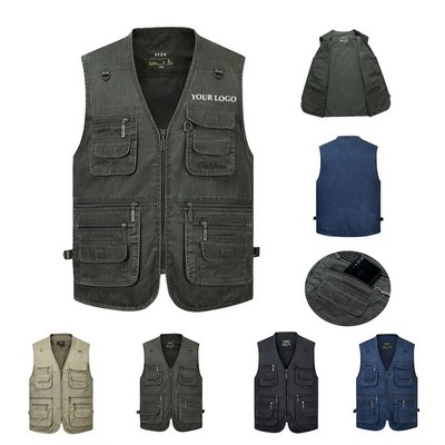 Men Outdoor Work Fishing Vest Waistcoat Jacket