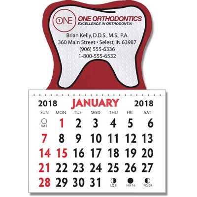 Designer Shaped Kwik-Stik Textured Vinyl Calendar w/ Tooth Top