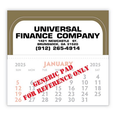 Kwik Stik Gold Frame Textured Vinyl Padded Calendar