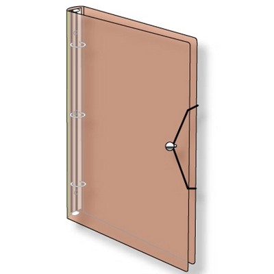 1" Three Ring Binder with Silver Ball & Elastic Closure
