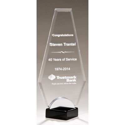 Flame Series Acrylic Award w/ Black & Silver Metal Base (4 1/2"x7 3/4")