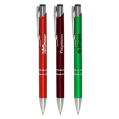 Union Printed - Queenly - Metal Click Pens with 1-Color Logo