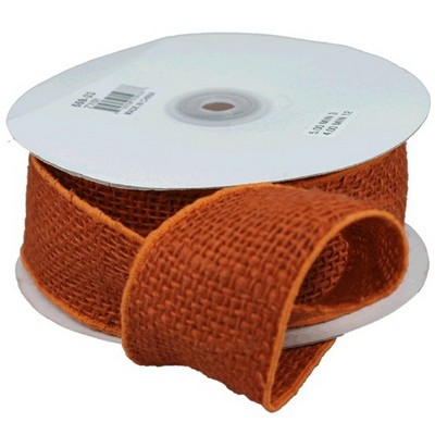 Orange Burlap Wired Ribbon
