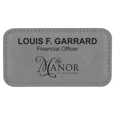 Stitched Leatherette Laser Badge 1.75"X3.25" Rectangle