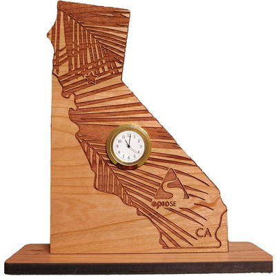 6" x 8" - California Hardwood Desktop Clocks