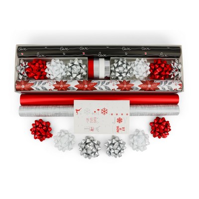 4-roll Designer Coordinated Gift Wrap Kit