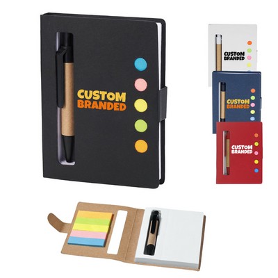Eco Reveal Sticky Notes Booklet W/Pen