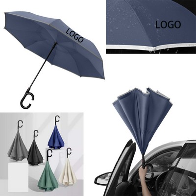 8 Bone Long Handle Reverse Automatic Umbrella
