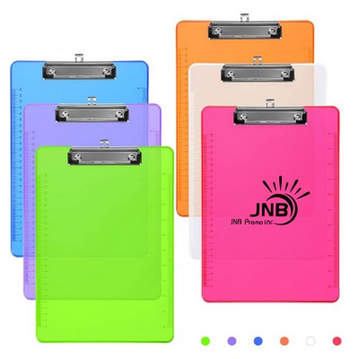 A4 Letter-Size Plastic Clipboard, Transparent Ruler Clip Board