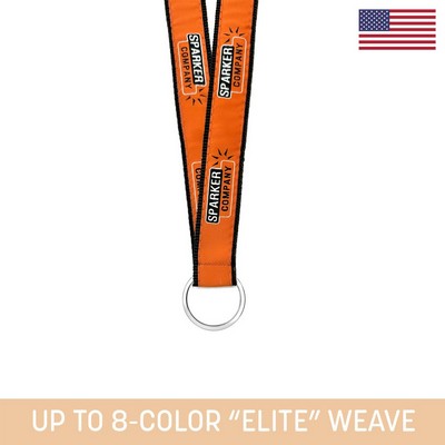 1" Woven Lanyard w/ Split Ring- "Elite" Weave