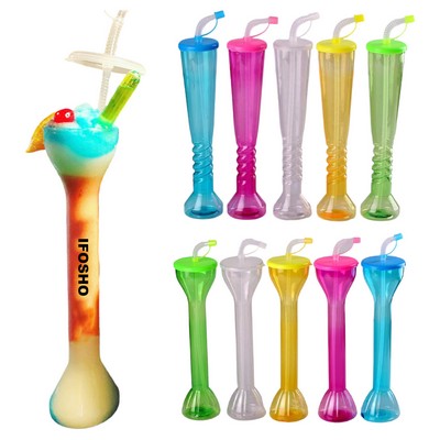 20 Oz Plastic Party Yard Cup with Lid and Straw