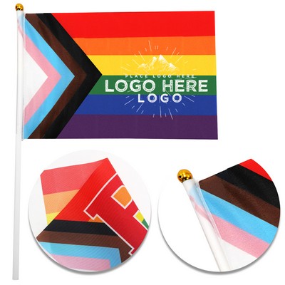 Customizable Multi-Color Rainbow Activity Hand Waving Flag