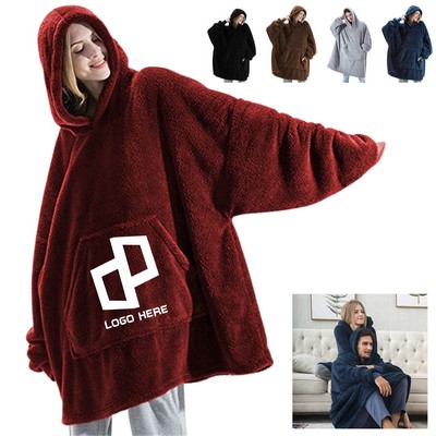 Fleece Wearable Blanket Hoodie