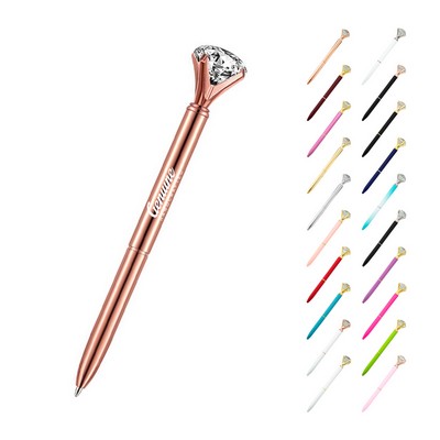 Diamond-accented Metal Ballpoint Pen