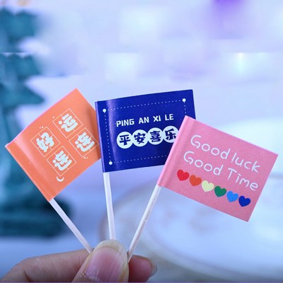 Custom 2.6 inches L Rectangle Toothpick Flag