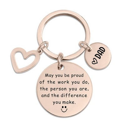 Father's Day Mother's Day Custom Stainless Steel Keychain MOQ100PCS