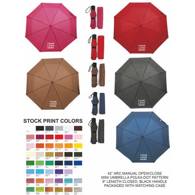 42"Arc Fashion color mini umbrella manual open manual close with sleeve