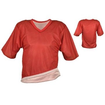 Adult Tricot Mesh Reversible Football Jersey Shirt w/Self Neck Trim