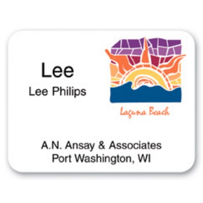 Full Color Name Badge W/Personalization (2.375"X3.125") Rectangle