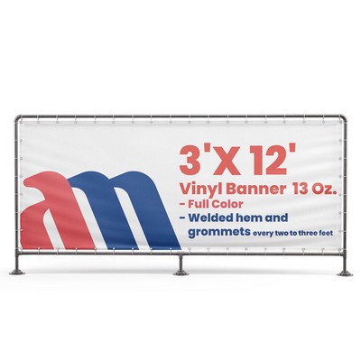Banner 3'x12' Vinyl 13 Oz. Full Color