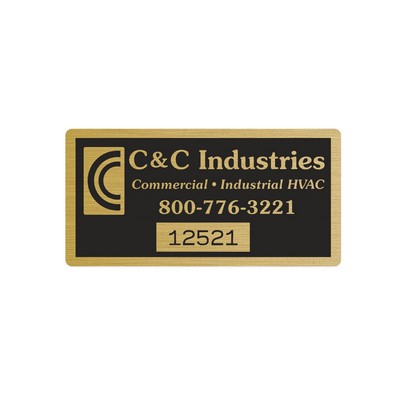Idento® Identification Decal | Rectangle | 2" x 4" | Brushed Gold Poly