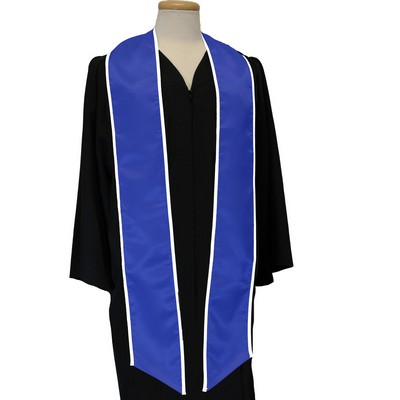 Royal Blue Graduation Sash With White Binded Edge