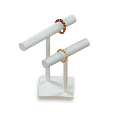 White Leatherette Bangle T-Bar Stand