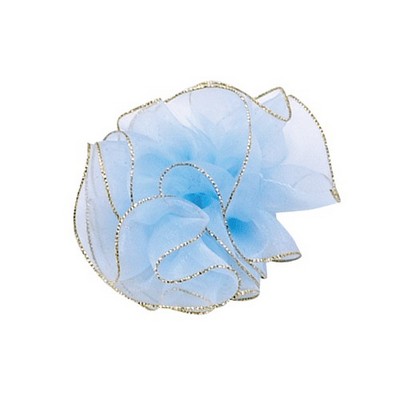 Light Blue Pull Bow Ribbon w/Gold Edge