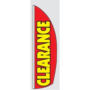 8' Poly-Knit Stock Feather Flag (Clearance w/Red Background)