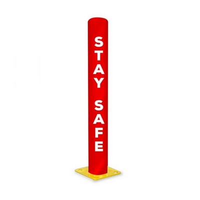 Pole Skinz™ COVID-19 Awareness Bollard Cover - Stay Safe - 7"Dia x 52"H