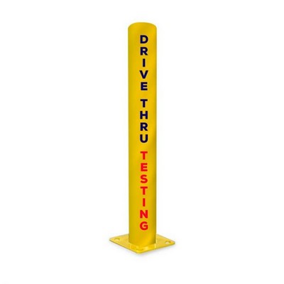 Pole Skinz™ COVID-19 Awareness Bollard Cover - Drive Thru Testing - 4.5"Dia x 60"H