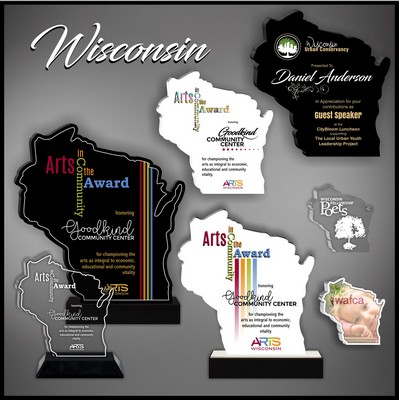 10" Wisconsin Black Budget Acrylic Award