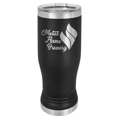Black 14 oz. Polar Camel Pilsner with Clear Lid